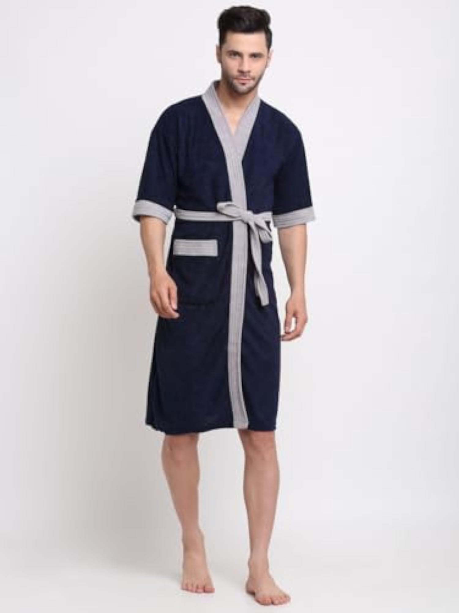 Unisex Micro Terry Bathrobe with Kimono Collar