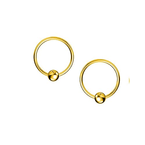 SIVYAA Ball Hoop Bali Earring | Pure 925 Silver Gold Finish | Plain Round Piercing Ear Ring | Huggie Loop Tops | Gift Item for Women Men Girl Boy, Size 12 mm Small (B0D3FLHTGK) Amazon Price History, Amazon Price Tracker
