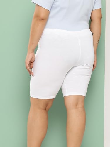 Image of LEADING LADY Women's Solid Cotton Mid Rise Shorts | Skinny fit Short for Workout, Yoga, Gym & Running Shorties (Pack of 3)