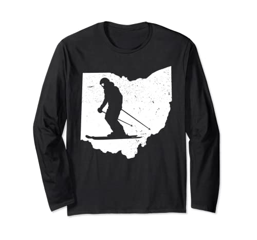 Ohio Map Ice Skiing T-Shirt for Ski Lovers