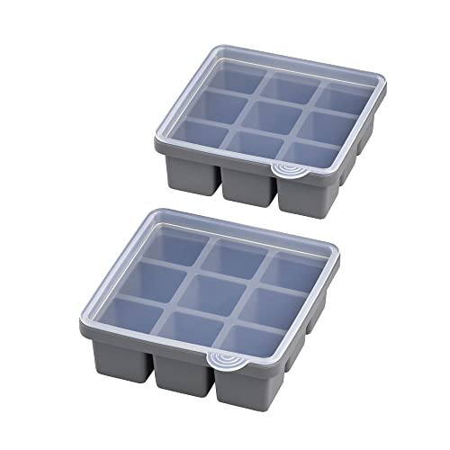 APS Molde para cubitos de hielo con tapa transparente, para 9 cubitos de hielo, 4 x 4 x 4 cm,...