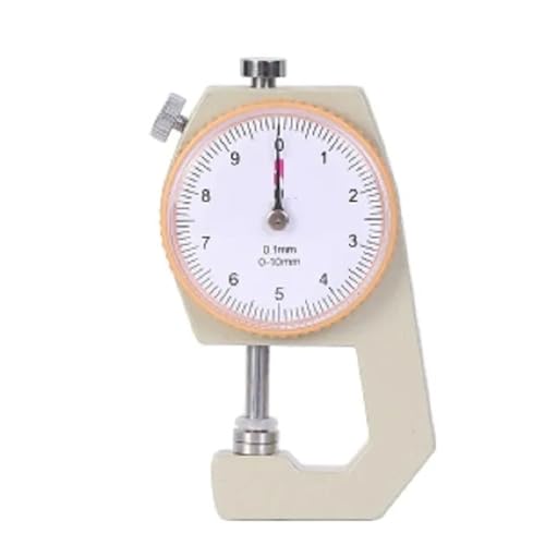 厚み測定定規 0-30 ミリメートル亜鉛合金フラットシャープヘッド 0.1 ミリメートル精密厚さゲージキャリブレータ厚さ計ダイヤルテスター測定ツール(30030003 0-10MM)