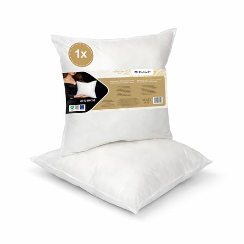 Polisoft Coussine de Rembourrage de 40 x 40 cm, Oreiller et Coussin Canape, Garnissage Confortable pour Salon Chambre Bureau, Rembourrage Coussine Blanc,...
