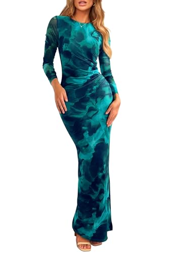 Image of PRETTYGARDEN Women's Floral Bodycon Maxi Fall Dress