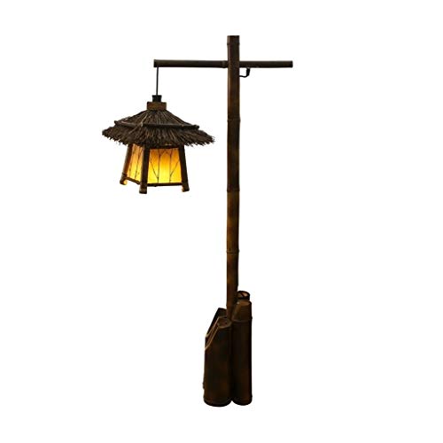 Lámparas de Pie Lámpara Vertical Piso Lámpara de pie Retro Estilo japonés de bambú Luz de Suelo for jardín de bambú del Pasillo del Pasillo de la lámpara Cama Salón de té de la lámpara Cover
