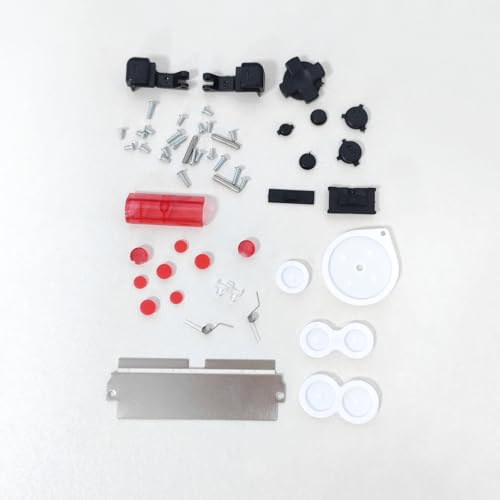 Image of Hzxkqmil Replacement Full Shell Case Kit for Gameboy Advance SP Console | Custom Transparent Housing DIY Clear Cover with Buttons Screws Repair Parts + Screwdrivers Tools for GBA SP (Clear Red)