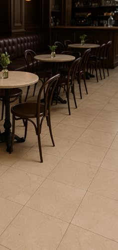 Crema Marfil 12x12 Polished Marble Tile – Natural Stone Square for Bathroom, Wall, Floor, Fireplace, Kitchen Backsplash – Modern Look – Glue Down Installation