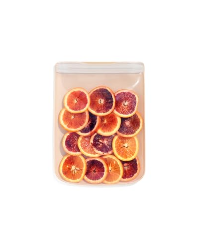 W&P Porter Silicone Reusable Storage Bag, Sandwich (46oz Flat), Oat, Food Storage Container, Microwave and Dishwasher Safe, Easy Cleaning