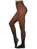 KBVOT Thermo Strumpfhose Damen Winter Gefütterte Thermostrumpfhosen Fleece Wärme Dicke Strumpfhosen Durchscheinend Pantyhose High Waist Dicke Leggins