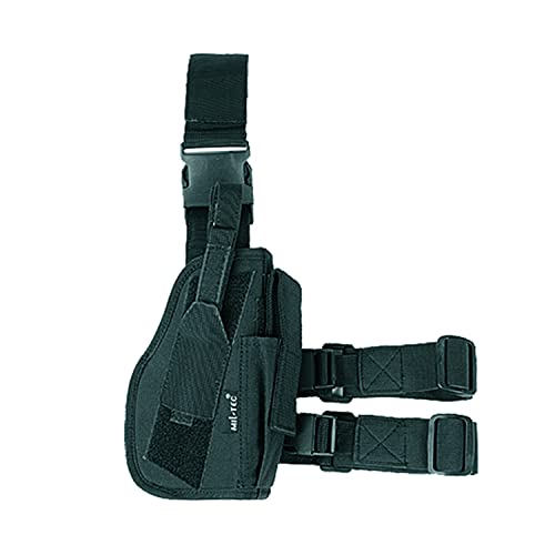Étui tactique pistolet universel de jambe noir avec son porte-chargeur intégré
