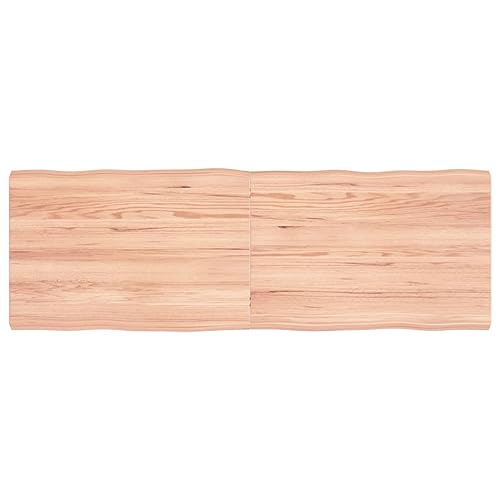 Genérico Wenjingqi Tablero Mesa Madera tratada Borde l marrón 120x40x(2-4) cm, Marrón 363956