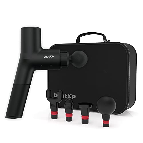beatXP Bolt Prime Deep Tissue Massage Gun with Case (4000 mAH Battery) – Percussion Massager for Full Body Pain Relief of Neck, Back, Foot for Men & Women with up to 18 Months Warranty (Black)