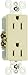 885ICC21 15A 125V 2 Pole44; 3 Wire Grounding Premium Decorator Outlet44; Ivory