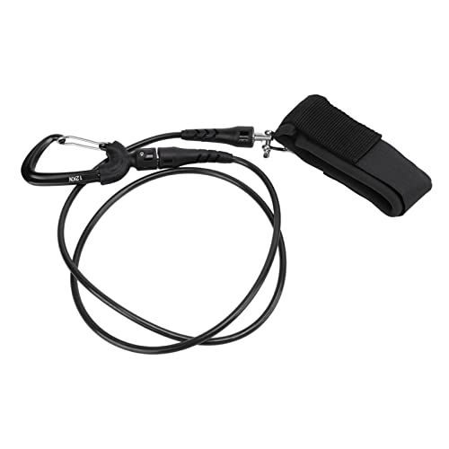 Gavigain Diving Lanyard Leash Diving Safety Rope with Wristband Carabiner for Underwater Sports (Black)