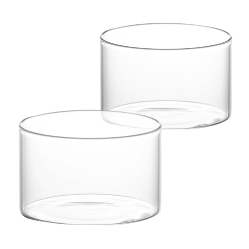 Toyvian Vaso de Pudín Transparente 2 Piezas de Vidrio Resistente Antideslizante para Postres y Helados Uso Doméstico Multifuncional