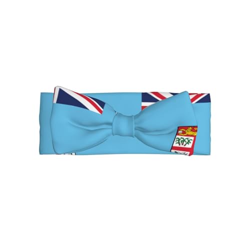 Fiji Flag Baby Bow Headband. Comfortable baby headband, suitable for daily wear and photo props.