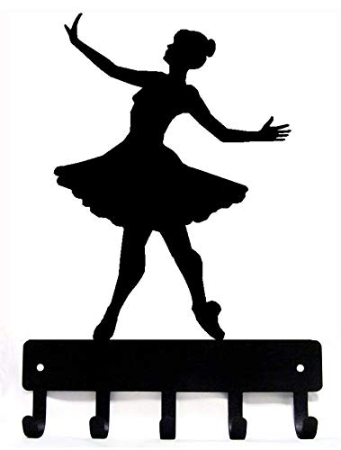 Ballerina Ballet Dance #2 - Key Hooks Holder - Small 6 inch Wide - Made in USA