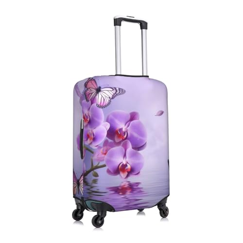Purple Butterfly Print Luggage Suitcase Covers Elastic Washable Luggage Protector Luggage Covers For Suitcase3