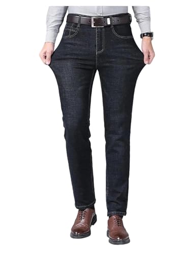 Men's Straight Jeans Slim Stretch Denim Pants Comfortable Soft Business Casual Classic Trousers