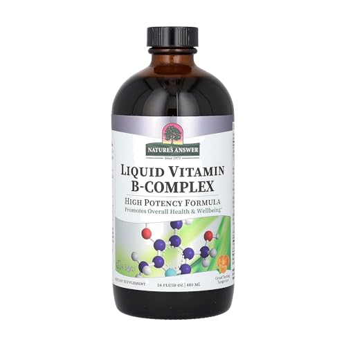 Nature's Answer Liquid Vitamin B-Complex Supports Healthy Energy Levels | Promotes Healthy Nerve Function | All-Natural Tangerine Flavor | Gluten-Free & Benzoate-Free 16oz
