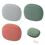 3Pcs Mini Silicone Earphone Case Set, Portable Earphone Cases, Tiny Silicone Storage Pouch, USB Cable, Lipstick, Organize Mini Items, 3 Color