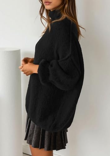 PRETTYGARDEN Oversized Sweaters for Women Fall Clothes 2025 Long Sleeve Mock Neck Tops Chunky Knit Pullover Winter Clothing3
