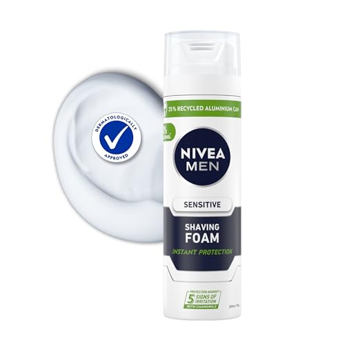 3 x NIVEA Rasierschaum Men 'Sensitive' mit Kamille - 200 ml