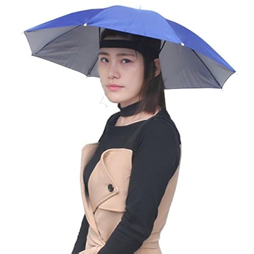 Image of UH26 Umbrella Hat, Colorful Folding Headwear 26 inch, Elastic Headband Sun Rain Umbrella Hat Cap for Party, Fishing and Gardening, Prefect for Kids