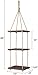 Mkono 3 Tier Hanging Plant Shelf Wood Planter Hanger Pot Holder with Jute Rope Rustic Decorative Flower Pot Rack Farmhouse Home Window Decor for Patio Kitchen Bathroom Porch, 41 Inch