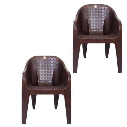 Image of Prime Gold Diamond Sofa Chair for Home, Living Rooms, and Garden Plastic Outdoor Chair (Set of 2, Brown)