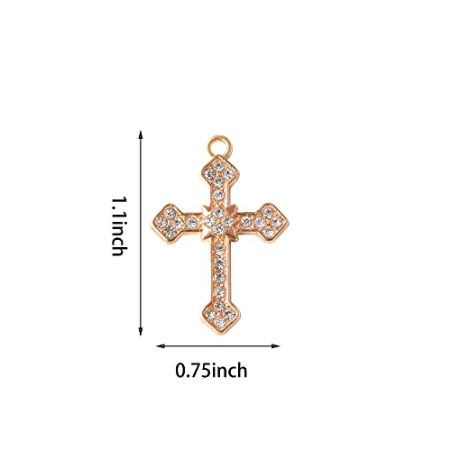 Jiali Q 40Pieces Rhinestones Alloy Cross Pendants Religious Virgin Our Lady Of Guadalupe Mary Rosary Beads Charms For Diy Necklace Bracelet Making #TOP1