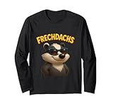 Frechdachs Cartoon Dachs mit Sonnenbrille frech lustig Langarmshirt