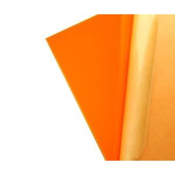 Image of 1 /8 inch (0.118 inch) Solid Orange Acrylic Opaque Plexiglass Sheet 12 inchx12 inch Cast 3mm Thick Nominal Size AZM