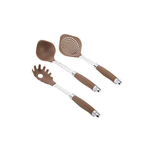 Anolon 47501 Gadgets Utensil Kitchen Pasta Cooking Tools Set, 3 Piece, Bronze Brown
