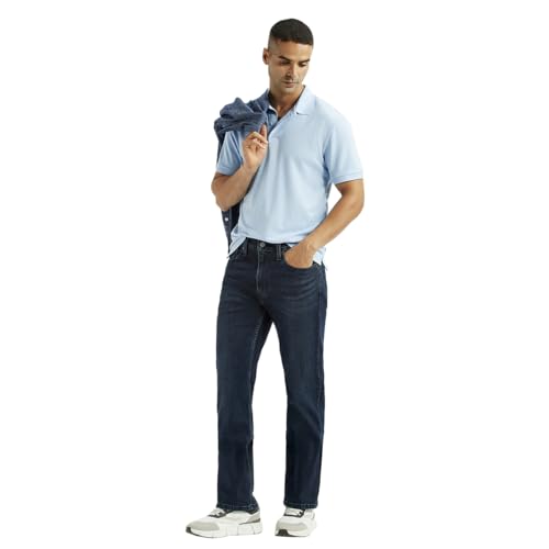 Image of Levi's Men's 527 Dark-Blue Slim Bootcut Fit Mid Rise Jeans