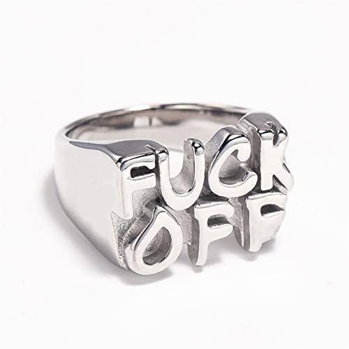 Stainless Steel Cool Statement Signet Ring Fuck Off Middle Finger Hip Hop Punk Biker Rings for Men Women3
