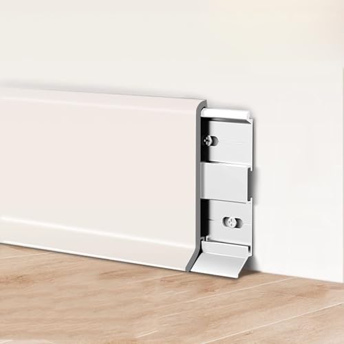 PEYNIR Zócalo Pared Rodapiés De Aluminio para Salón, Zócalos Plegables con Diseño De Bloqueo De Doble Capa, Fácil De Instalar Zócalo Cubre 25 30 40 50 60 Pulgadas(W1.6in/4cm,L 25in (63.5cm))