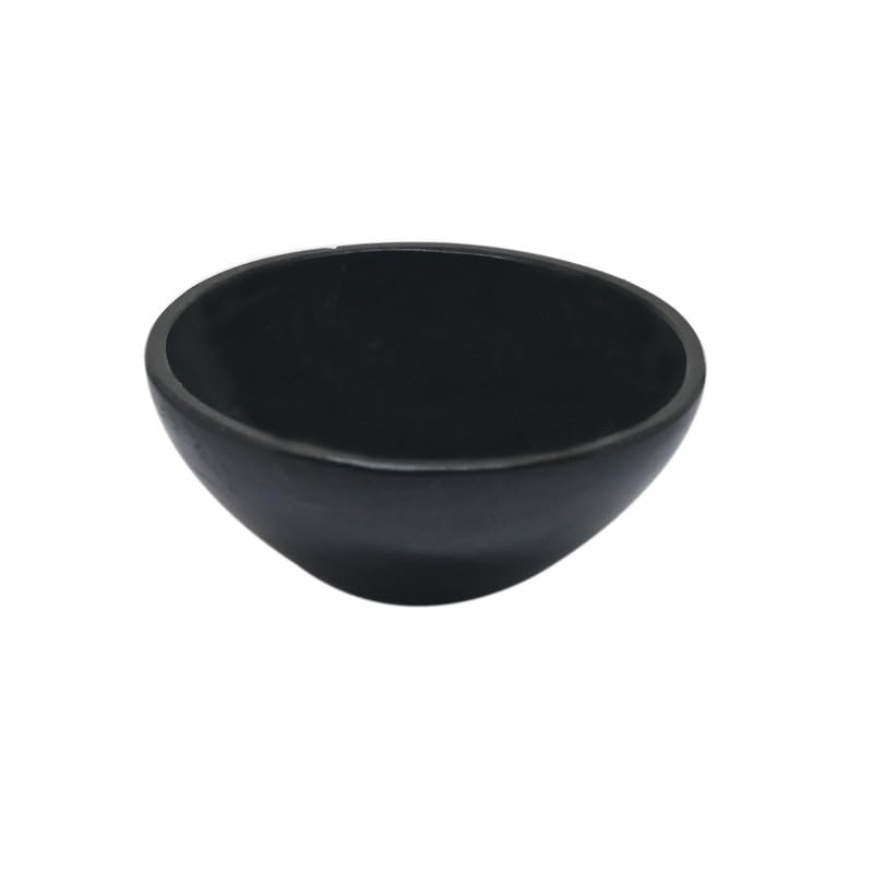 EDZZEL Black Tourmaline Crystal Bowl Gemstone Bowl Hand Carved Altar Crystal Bowl Tray Dish Home Decor - 3 Inche
