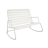 Novogratz Poolside Gossip Collection, Roberta Outdoor/Indoor Rocker Loveseat, White