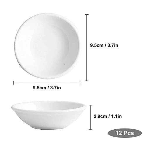 ACONDE Round Sauce Bowl, 12pcs Small Bowls, for Snacks Sauce, Condiments, Side Dishes, White - Image 3