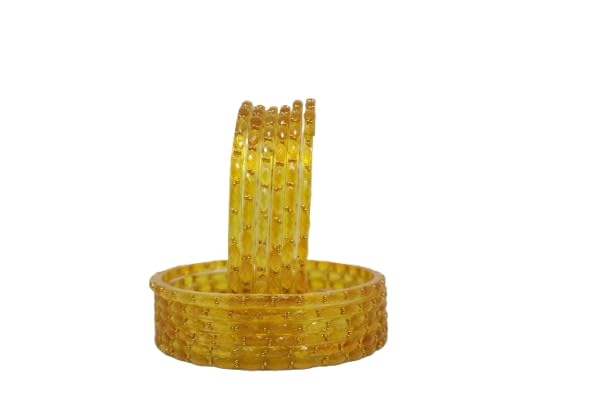 Raindrop Glass Bangles Set Beads Work | Traditional Chudi Bangle Set for Women & Girls | Wedding, Party & Gift Wear (packing 12 bangles)