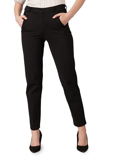 Image of modny Formal Trousers for Women Premium Polycotton, Regular Fit, Straight Pant for Girls | Ideal for Office, College & Professional Wear