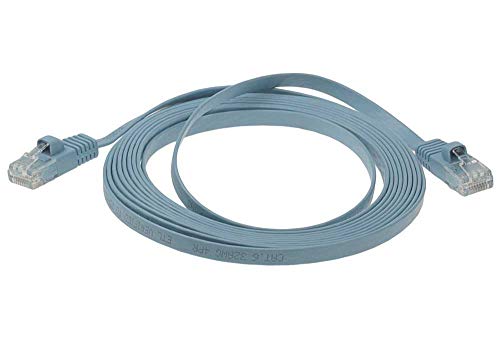 10 ft Cat 6 Unshielded (UTP) Flat Ethernet Network Cable - Blue
