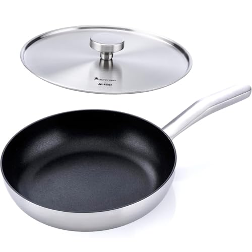 MasterPRO by ALESSI BONES �t���C�p�� 24cm �ӂ��t���Z�b�g �X�e�����X×�A���~ 3�w�\�� �K�X�� IH �I�[�u���Ή� PFOA PFOS �t���[
