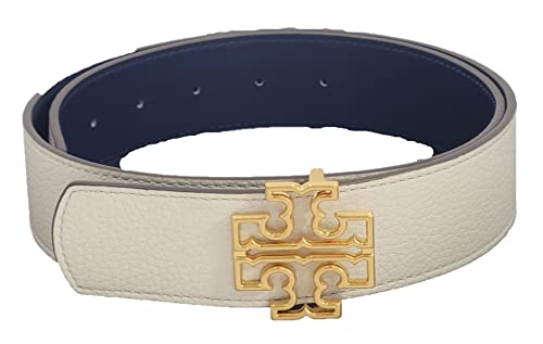 Tory Burch 141742 Britten Royal Navy Blue/New Ivory White With Gold Hardware Reversible 1.5 Inch Width Women's Belt3