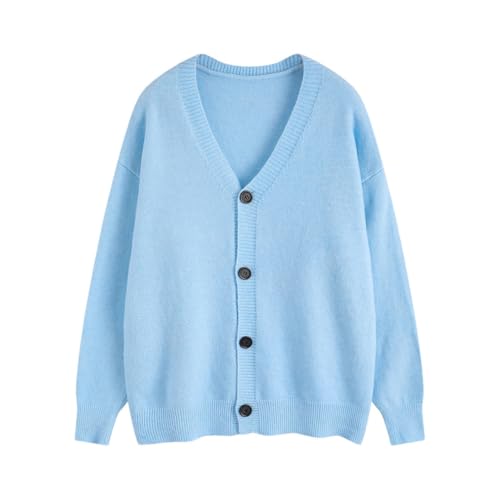 Men's Knitted Cardigan V Neck Single Breasted Casual Sweater Long Sleeve Stretch Knit Stylish Outerwear