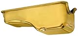 Milodon 30720 Steel, Gold Zinc Plated Stock Replacement Oil Pan for Small Block Ford