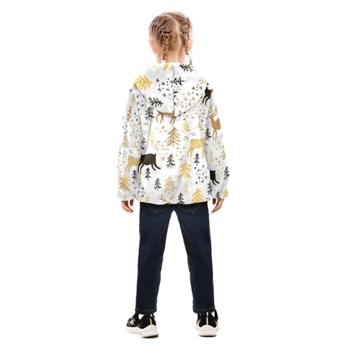 OTVEE Christmas Deers Tree Snowflake Kids Hoodie Jacket Fall Spring Full Zip Warm Outwear Coat4