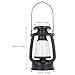 LED Vintage Lantern, 1500Ah Stepless Dimmable Portable Multifunctional Decorative Light Hanging Battery Power Lighting Tool with Solar Panel for Indoor Outdoor Camping Garden (L)