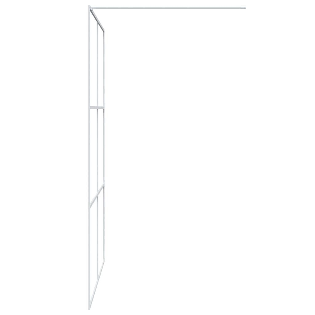 Mampara de ducha de cristal templado transparente con marco de aluminio, color blanco, 139 a 140 x 195 cm, 5 mm, perfil ajustable, a prueba de salpicaduras para renovación de baño sin